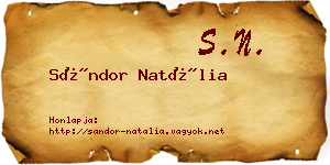 Sándor Natália névjegykártya
