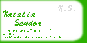 natalia sandor business card